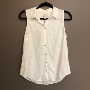 black and white polka dot business casual tank top